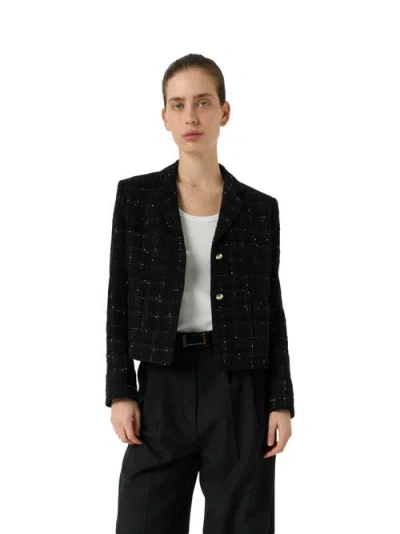 Gerard Darel Tiana Single Breasted Tailored Blazer In Black