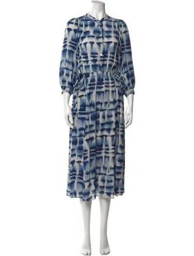 Pre-owned Gerard Darel Tie-dye Print Long Dress W/ Tags In Blue