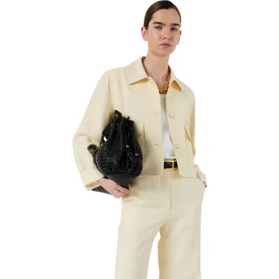 Gerard Darel Tilda Cropped Jacket In Yellow
