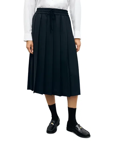 Gerard Darel Tosca Pleated Pull On Midi Skirt In Blue