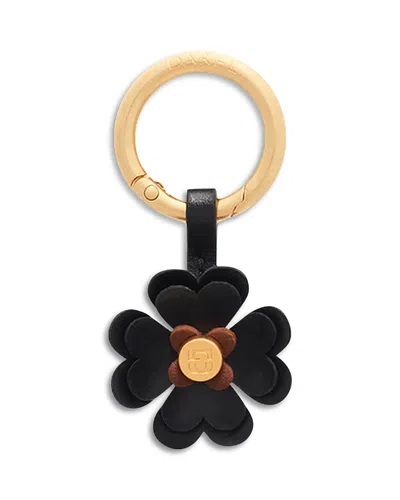 Gerard Darel Trefle Leather Bag Charm In Black