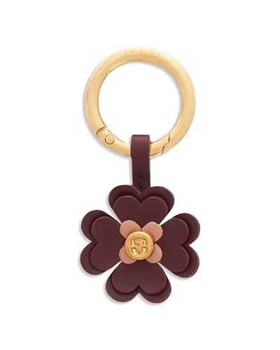 Gerard Darel Trefle Leather Bag Charm In Burgundy