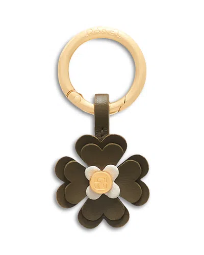 Gerard Darel Trefle Leather Bag Charm In Green