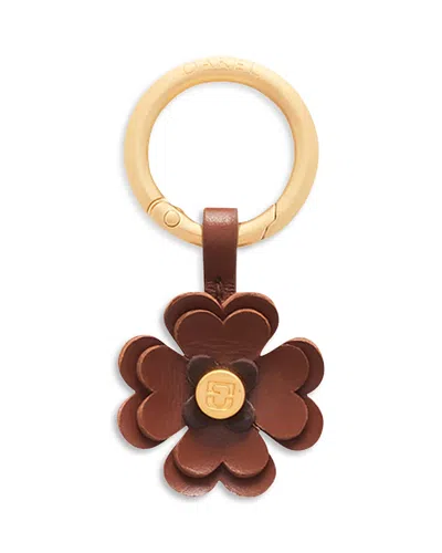 Gerard Darel Trefle Leather Bag Charm In Brown