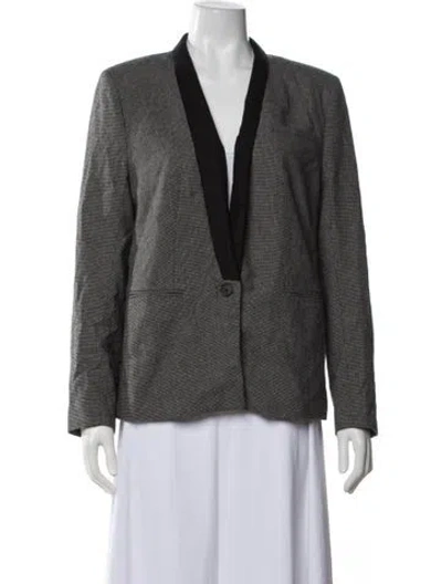 Pre-owned Gerard Darel Tweed Pattern Blazer In Blue