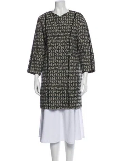 Pre-owned Gerard Darel Tweed Pattern Coat In Black