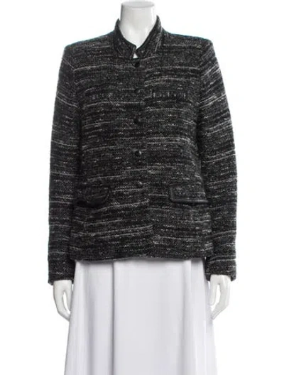 Pre-owned Gerard Darel Tweed Pattern Evening Jacket In Black