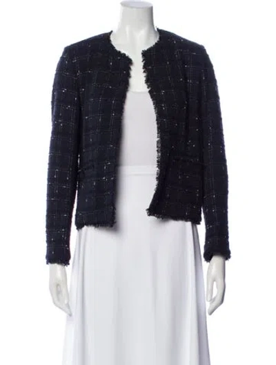Pre-owned Gerard Darel Tweed Pattern Evening Jacket In Blue