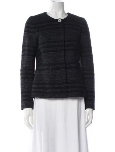 Pre-owned Gerard Darel Tweed Pattern Evening Jacket In Blue