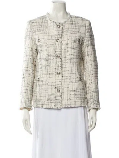 Pre-owned Gerard Darel Tweed Pattern Evening Jacket In Neutral