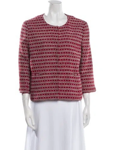 Pre-owned Gerard Darel Tweed Pattern Evening Jacket In Red