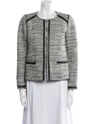 Pre-owned Gerard Darel Tweed Pattern Evening Jacket In White