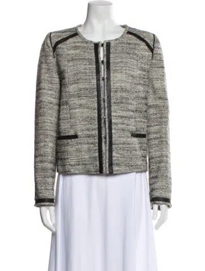 Pre-owned Gerard Darel Tweed Pattern Evening Jacket In White