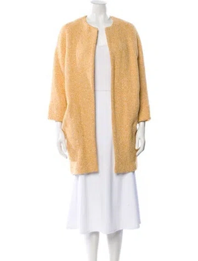 Pre-owned Gerard Darel Tweed Pattern Evening Jacket In Yellow