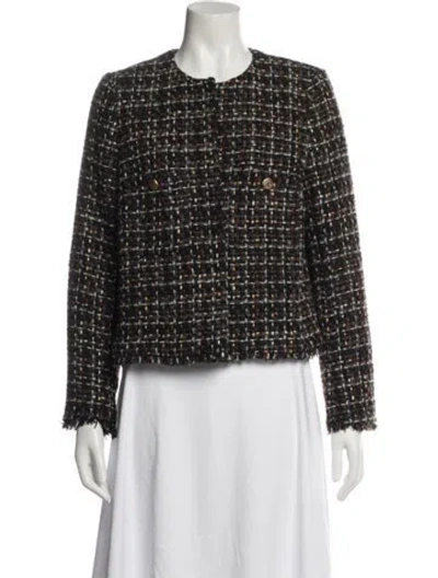 Pre-owned Gerard Darel Tweed Pattern Jacket In Black