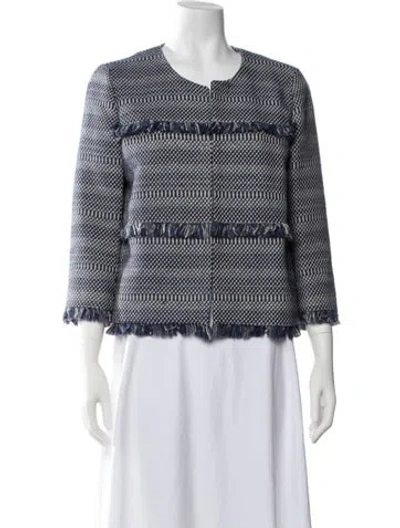 Pre-owned Gerard Darel Tweed Pattern Jacket In Blue