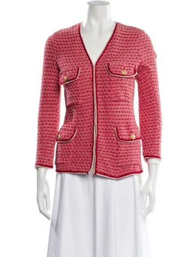Pre-owned Gerard Darel Tweed Pattern Jacket In Red