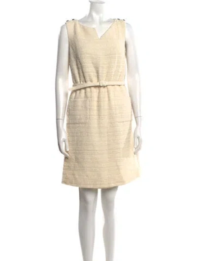 Pre-owned Gerard Darel Tweed Pattern Mini Dress In Neutrals