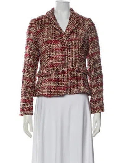 Pre-owned Gerard Darel Tweed Tweed Pattern Blazer In Red
