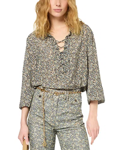 Gerard Darel Ulenia Floral Blouse In Green