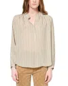 Gerard Darel Unyka Striped Top In Khaki Green