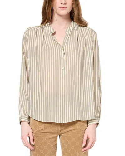 Gerard Darel Unyka Striped Top In Khaki Green