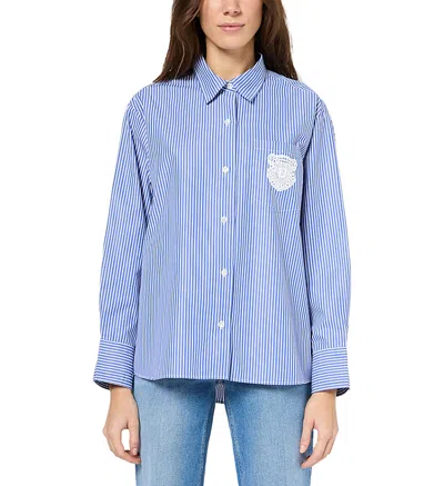 Gerard Darel Urika Striped Shirt In Blue