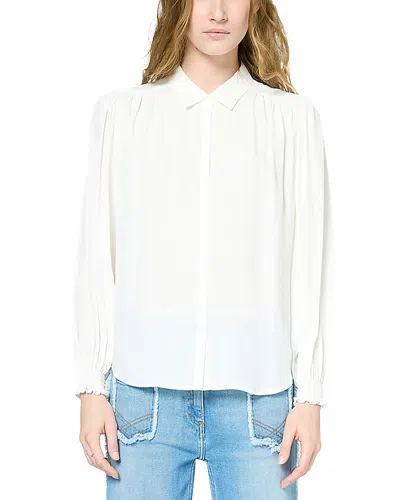 Gerard Darel Uteria Smocked Blouse In Ecru