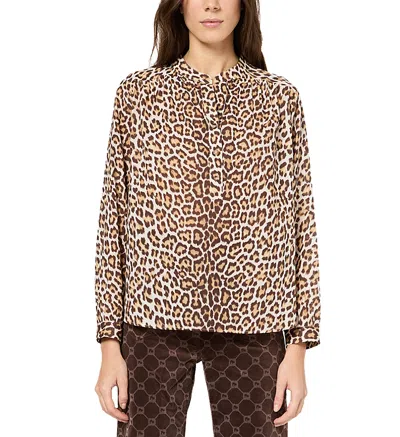 Gerard Darel Uthia Cat Print Blouse In Brown