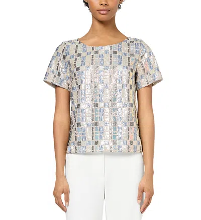 Gerard Darel Uze Sequinned Top In Bluesky