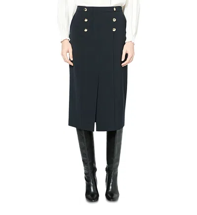 Gerard Darel Valentina Pencil Skirt In Navy