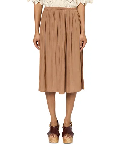 Gerard Darel Vania Pleated Skirt In Brown