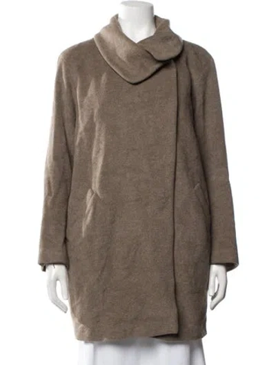 Pre-owned Gerard Darel Virgin Wool Coat In Brown