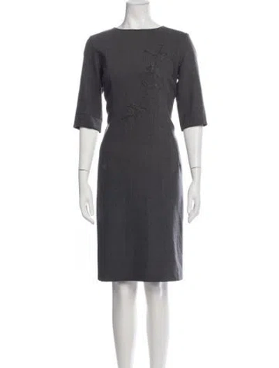 Pre-owned Gerard Darel Virgin Wool Knee-length Dress In Grey