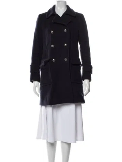 Pre-owned Gerard Darel Virgin Wool Peacoat In Blue