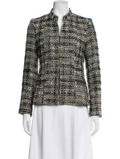 Pre-owned Gerard Darel Virgin Wool Tweed Pattern Jacket In White