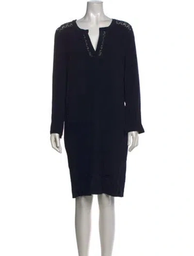 Pre-owned Gerard Darel V-neck Knee-length Dress In Black