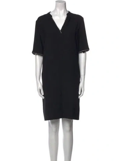 Pre-owned Gerard Darel V-neck Knee-length Dress In Black