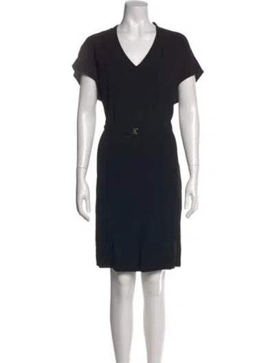 Pre-owned Gerard Darel V-neck Knee-length Dress In Black