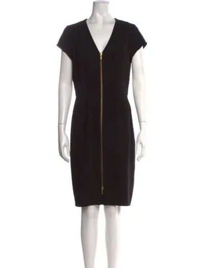 Pre-owned Gerard Darel V-neck Knee-length Dress In Black