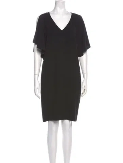 Pre-owned Gerard Darel V-neck Knee-length Dress In Black