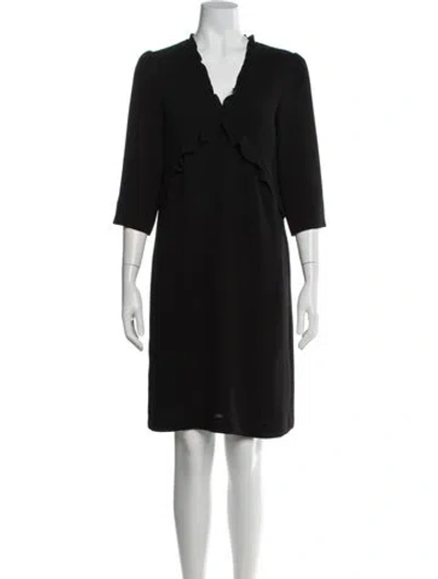 Pre-owned Gerard Darel V-neck Knee-length Dress In Black