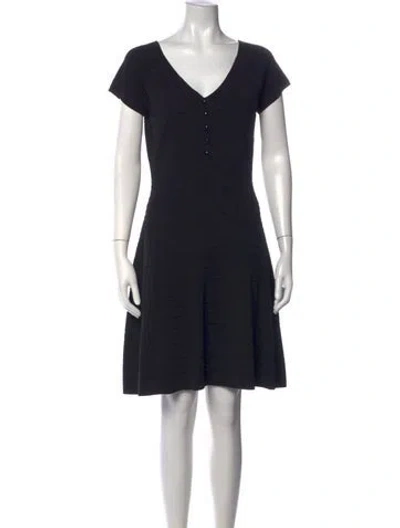Pre-owned Gerard Darel V-neck Knee-length Dress In Black