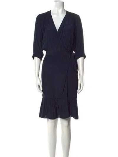 Pre-owned Gerard Darel V-neck Knee-length Dress In Blue