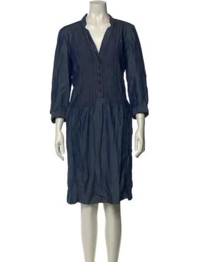 Pre-owned Gerard Darel V-neck Knee-length Dress In Blue