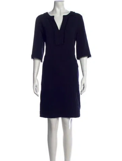 Pre-owned Gerard Darel V-neck Knee-length Dress In Blue