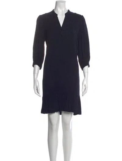 Pre-owned Gerard Darel V-neck Knee-length Dress In Blue