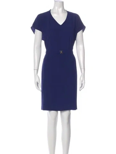 Pre-owned Gerard Darel V-neck Knee-length Dress In Blue