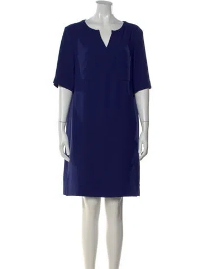 Pre-owned Gerard Darel V-neck Knee-length Dress In Blue