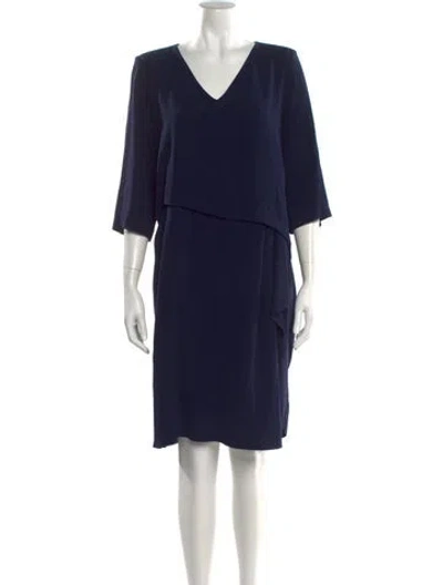 Pre-owned Gerard Darel V-neck Knee-length Dress In Blue